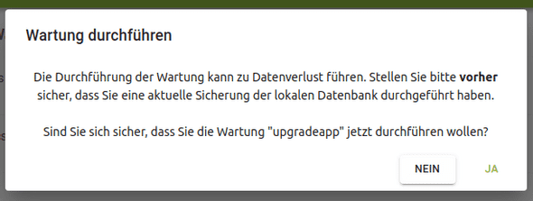 Dialog Wartung durchführen