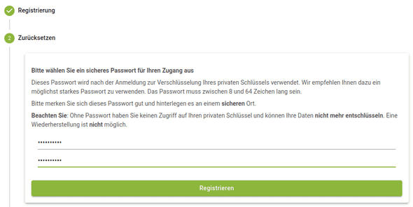 Neues Passwort festlegen